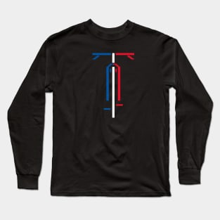 France Flag Biking Pixel Icon Symbol Art Cycling Love Bike Riding Art Long Sleeve T-Shirt